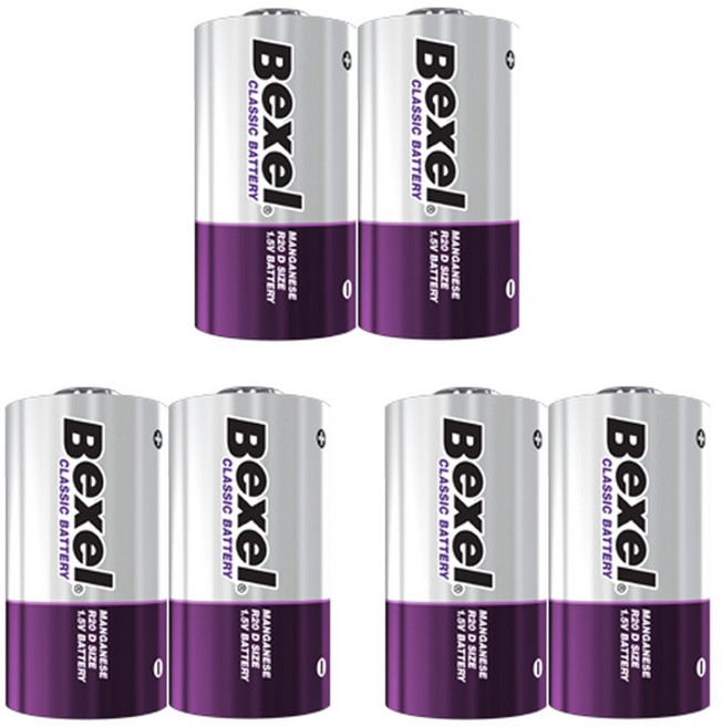 벡셀 망간 D형 건전지, 6개입, 1개