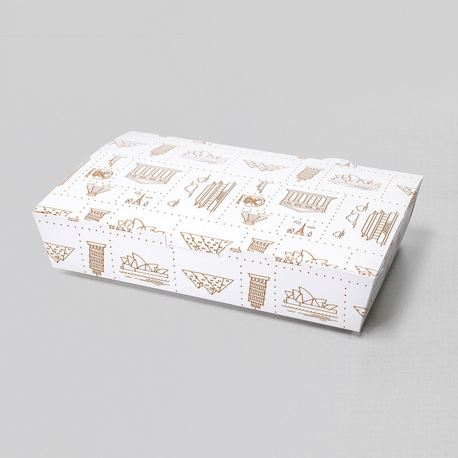 충무 김밥 타코야끼 만두 포장용기 코팅 사각 종이도시락 3호, 1세트, 100개입