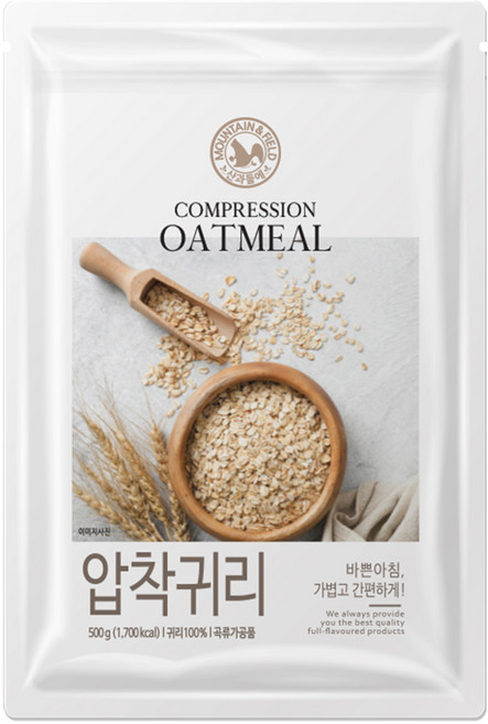 산과들에 오트밀 압착귀리 1kg, 500g, 2개
