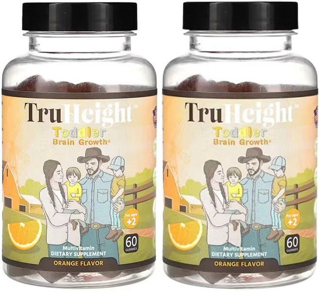 트루하이트 유아 두뇌 성장 2세 이상용 오렌지 60구미젤리, 2개, 60정