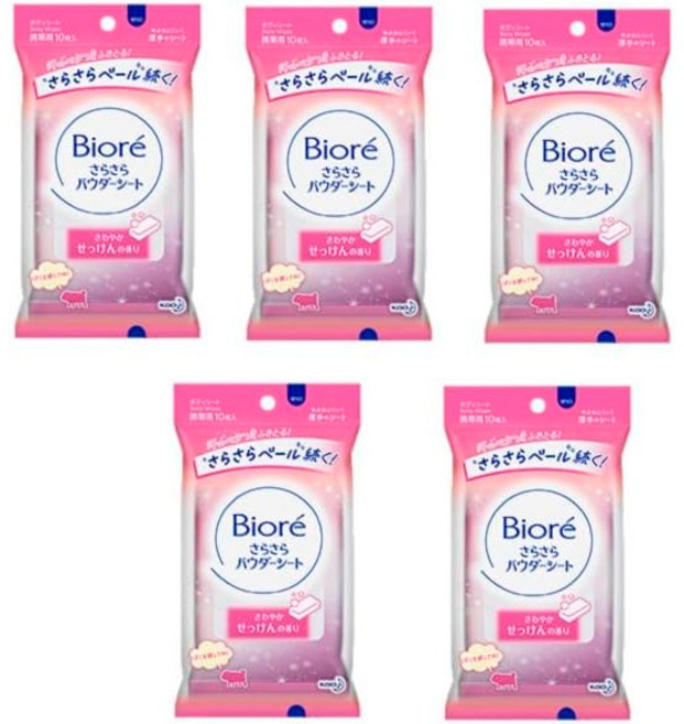 비오레 사라사라 파우더 시트 비누향 10매입 X 5팩