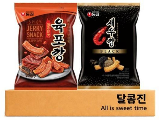 [달콤진] 농심 육포깡 + 새우깡블랙, 162g, 1세트