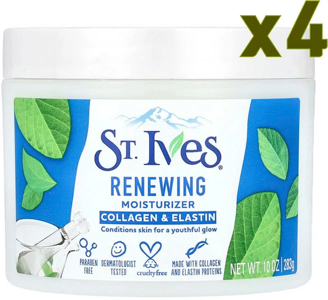 St. Ives 세인트입스 세인트이브스 모이스처라이저 리뉴잉 콜라겐 앤 엘라스틴, 283g, 4개 - 쿠팡