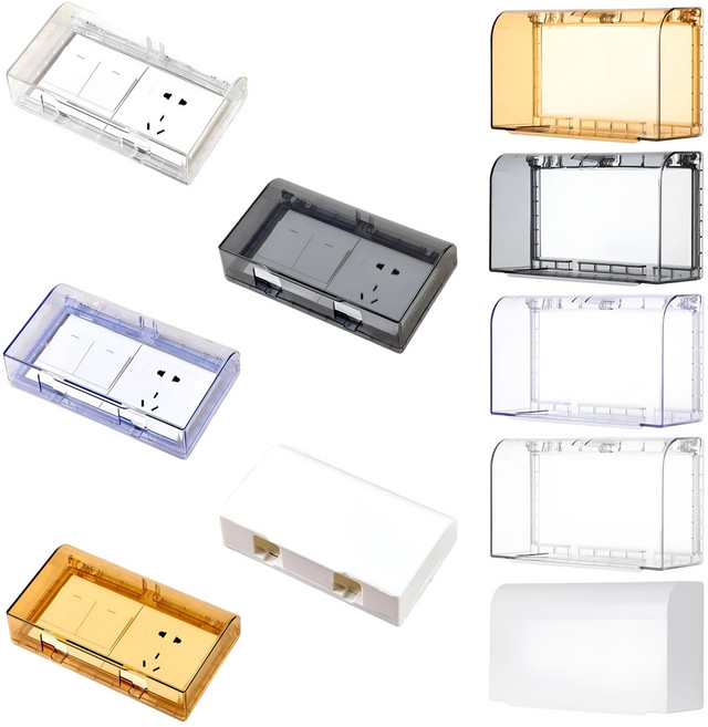 방우형 콘센트 방수 커버 덮개 야외 욕실 화장실 세탁실 베란다 플러그 안전 보호캡 2구, 플러그방수커버2구 투명 F, 1개