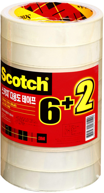 쓰리엠 스카치 물레방아 다용도 테이프 리필 18mm x 20m 8p, 1세트