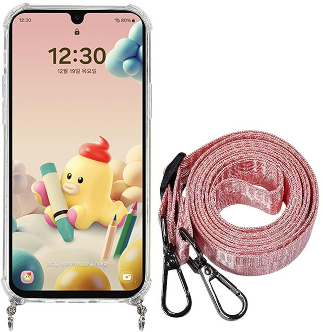 키즈폰 엘지 U+ 무너폰 목걸이 케이스 + 액정보호필름(2매) 세트상품