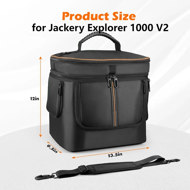 Jackery Explorer 1000/240 V2 용 운반 케이스 가방 발전소 어깨 끈이있는