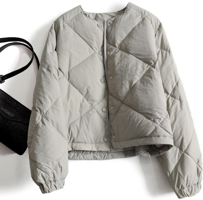 여성 캐주얼 노카라 패딩점퍼 데일리 도툼 웰론 패딩자켓 아우터 캐주얼 숏 경량패딩