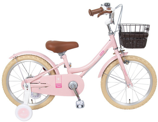 삼천리자전거 시애틀 클래식 18 아동자전거 18사이즈 | 네발자전거 | 4~7세 키즈 자전거, 라이트핑크, 1개, 135cm, 미조립박스