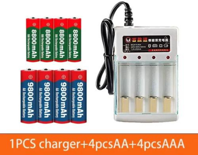 장난감 면도기 및 충전기용 알카라인 기술 충전식 배터리 15V AAA 8800 Mah AA 9800 Mah, 3)금