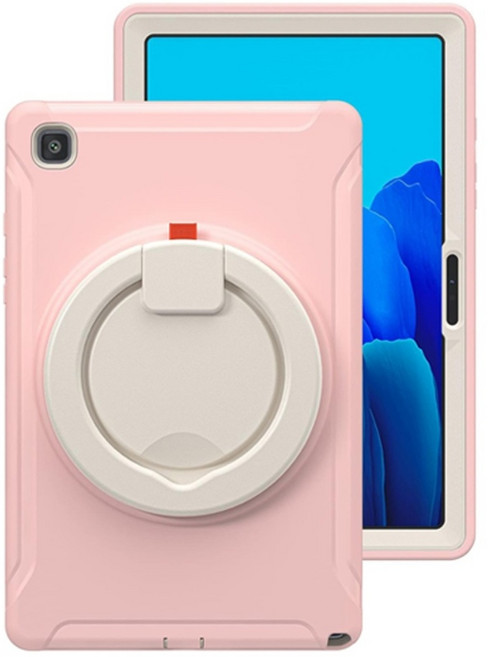 갤럭시탭A7 마카롱 아머 케이스 가로세로 거치대 회전 손잡이, 연핑크, 1개