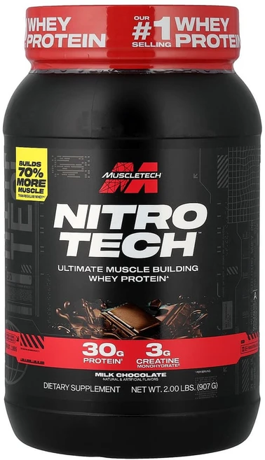머슬테크 퍼포먼스 시리즈 Nitro Tech 분리 유청 밀크 초콜릿 998g(2.20lbs) - 쿠팡