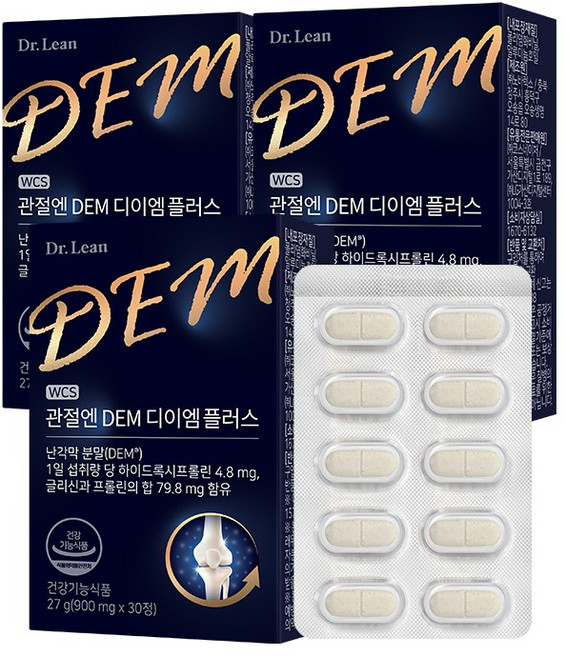 [예약발송 3/30 출고][공식] 닥터린 관절엔 DEM 디이엠 플러스 난막DEM, 3개, 30정