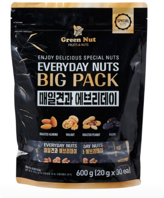 매일견과 에브리데이 빅팩 (20g*30봉), 1개, 600g