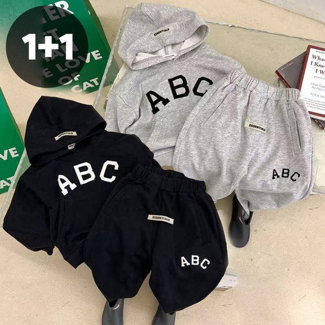 남아 후드티셔츠+허리밴딩 바지 상하세트 트레이닝 셋업 2종세트