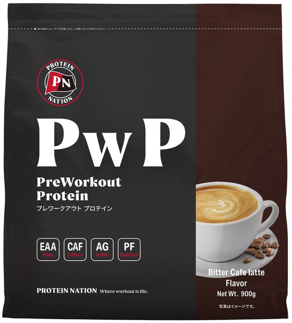 Protein Nation PreWorkout Protein Bitter Cafe Latte 프로틴 네이션 프리워크아웃 프로틴 약간 쓴 카페라테 맛 900g(30회 분), 1개, 900g