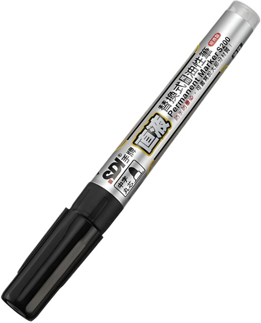 SDI 手牌 萬用油性筆 直液替換 1.0筆頭, S200 油性筆【黑色】, 12個裝