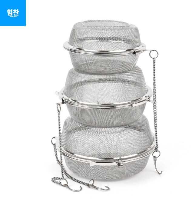 H&M _ 멸치 다시물 차 등 각종 재료의 육수를 우려낼 때 사용하기 좋은 스텐 멸치 다시통 소 중 대 멸치다시통 국물내기채반, 1개