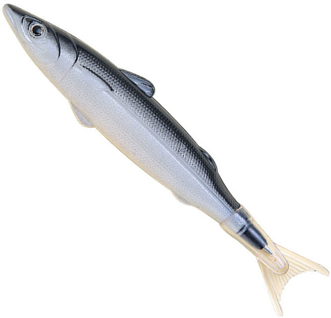 리빙릿 생선볼펜 웃긴 꽁치 물고기 펜 쓸데없는 인싸템 특이한 선물, 1개, 블랙