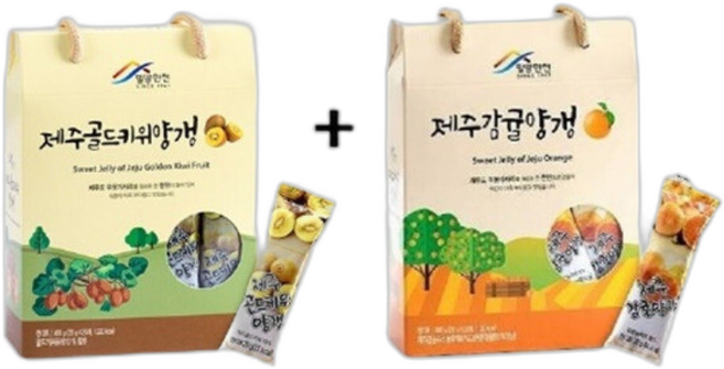 밀양한천 골드 키위 양갱+ 제주 감귤 연양갱 고급 간식 세트 설 명절선물 세트, 1개