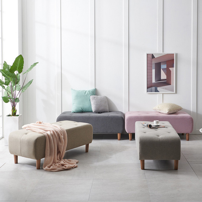 나무뜰 코젯 2인 스툴 벤치의자 SRS004C 인테리어의자, 진그레이, 1개