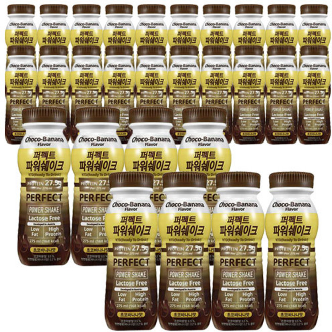 퍼펙트 파워쉐이크 초코바나나 275ml / 프로틴 단백질 음료 쉐이크, 28개