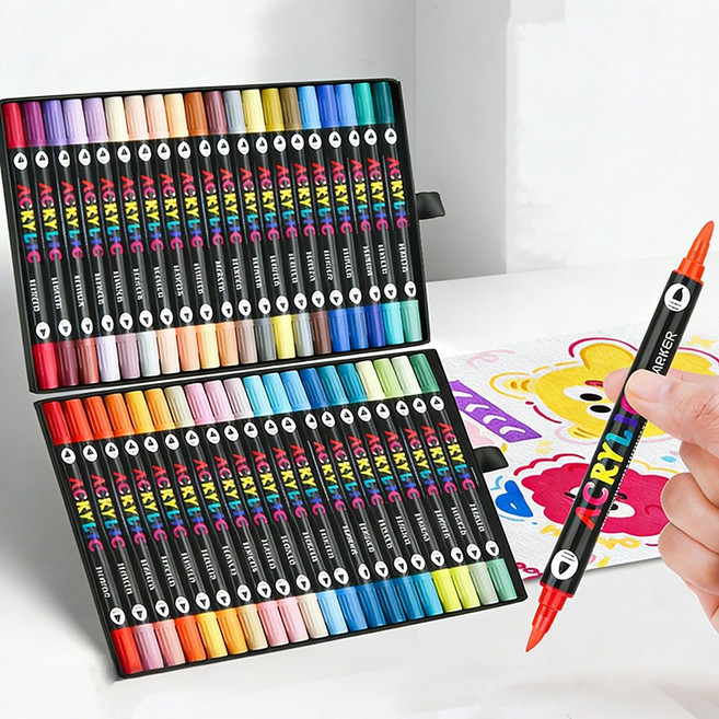 FOWOD 아트 트윈마카펜 아크릴 페인트 마카펜 세트, 1세트, 96색