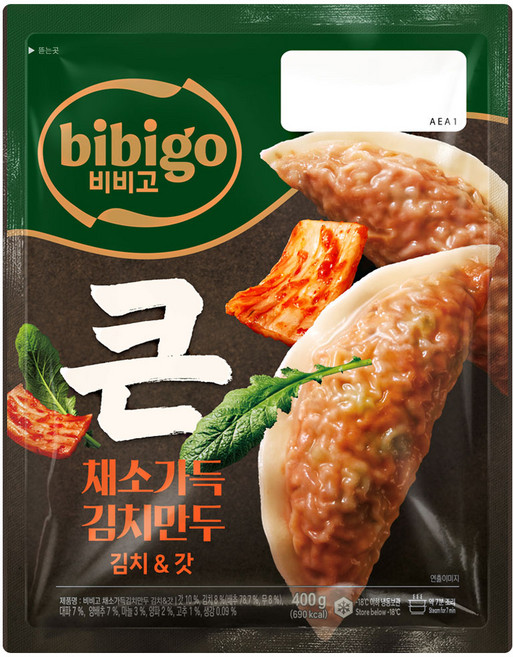 CJ 비비고 큰채소가득 김치만두 김치앤갓, 400g