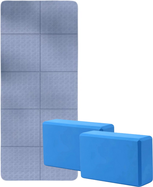 Go好生活 摺疊瑜珈墊 防滑墊, 【藍色】, 1個