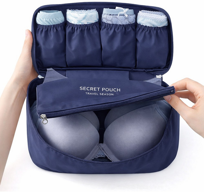 여행용 남녀공용 폴리에스터 지퍼형 속옷 정리 멀티 파우치