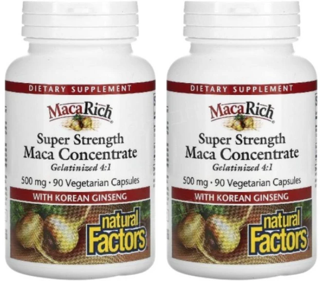 내추럴팩터스 마카리치 슈퍼스트렝스 500mg 90베지캡슐 2개 홍삼 인삼, 90 베지 캡슐 2팩, 1개, 90정 - 쿠팡