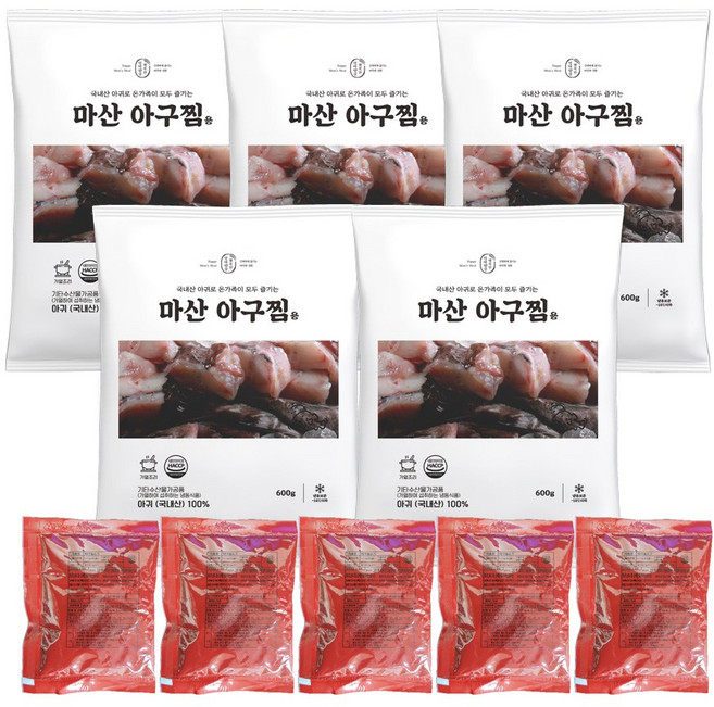 [국내산] 마산 아구찜용 아귀 ( 아귀 600g + 소스증정 ) * 5세트, 1개
