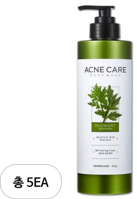 샤워메이트 사철쑥 아크네케어 바디워시, 500g, 5개