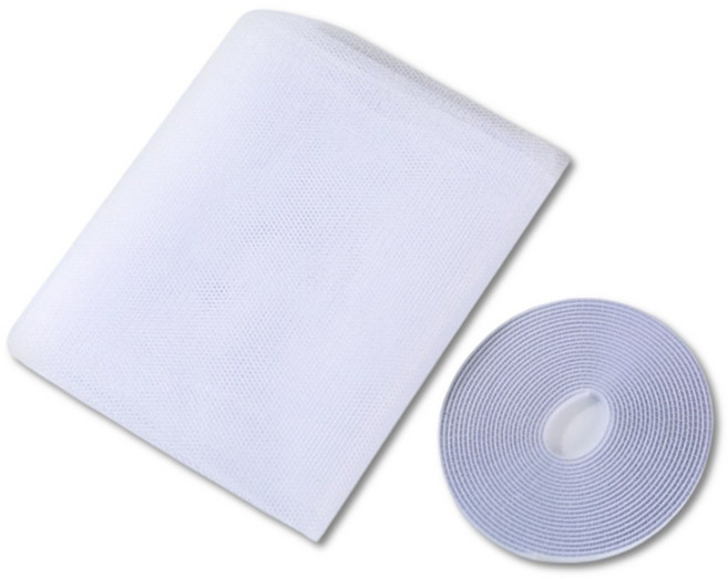 닥터쇼닝 잘라쓰는 벨크로 방충망 창문용 대형 촘촘망 찍찍이 셀프 DIY 탈부착 모기장, 1세트