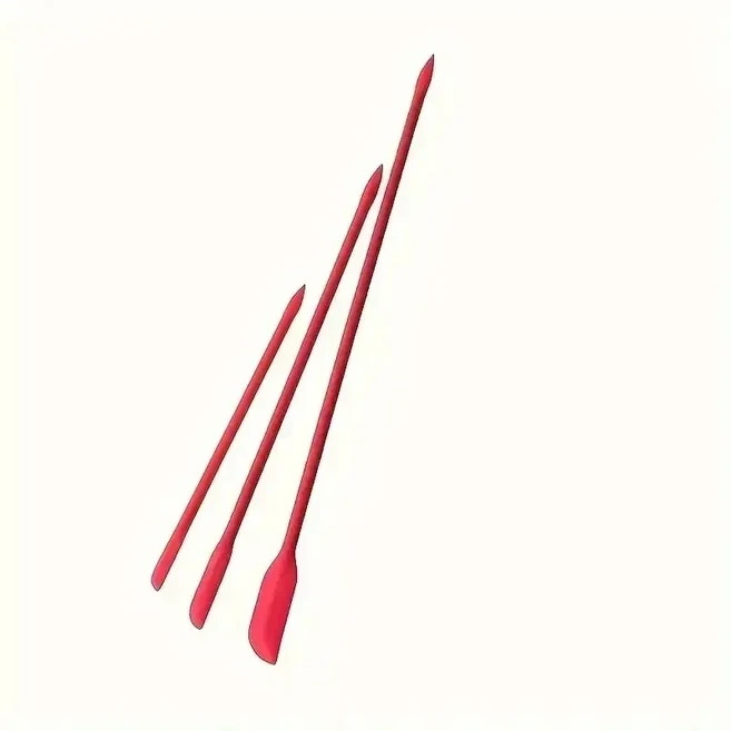 쿠쿠스토어 3피스 실리콘 양면 스크레이퍼 베이킹 도구 미니 스패출라 부드러운 재질 여러 크기 병 잼 버터