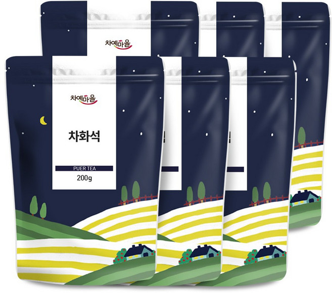 차예마을 보이차 쇄은자 차화석 보이숙차 200g, 6개, 1개입