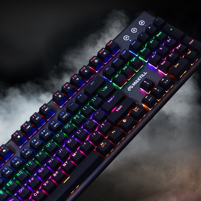 맥스틸 TRON G610K V2 기계식 유선 일반형 키보드, 혼합 색상, 적축