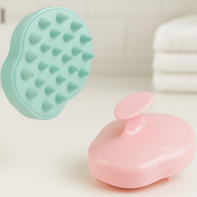 앙플러스 손쉬운 털정리 빗 강아지 마사지 힐링 목욕 브러쉬, 1개, 핑크+민트