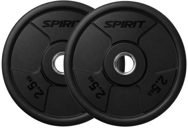 SPIRIT 三孔環保PU槓片 2.5KG-10KG – 環保材質、舒適握感、多種重量選擇，滿足您的健身需求, 單色, 1套, 2.5kg