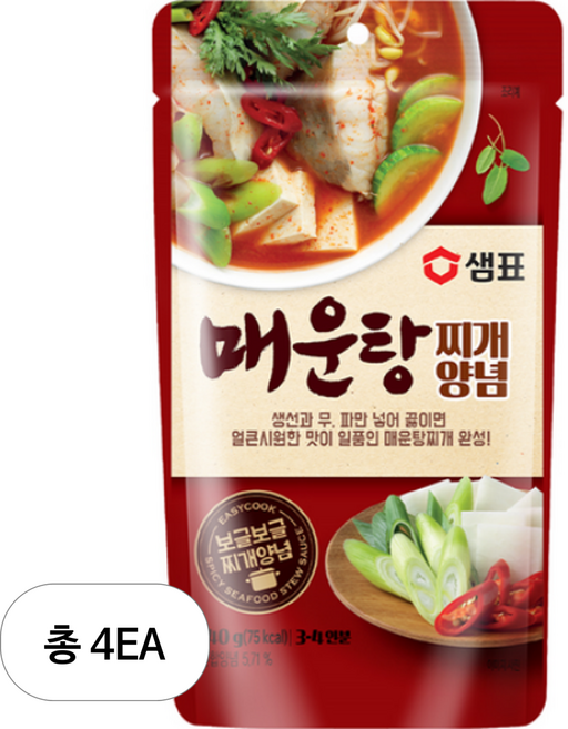 샘표 매운탕 찌개양념, 140g, 4개
