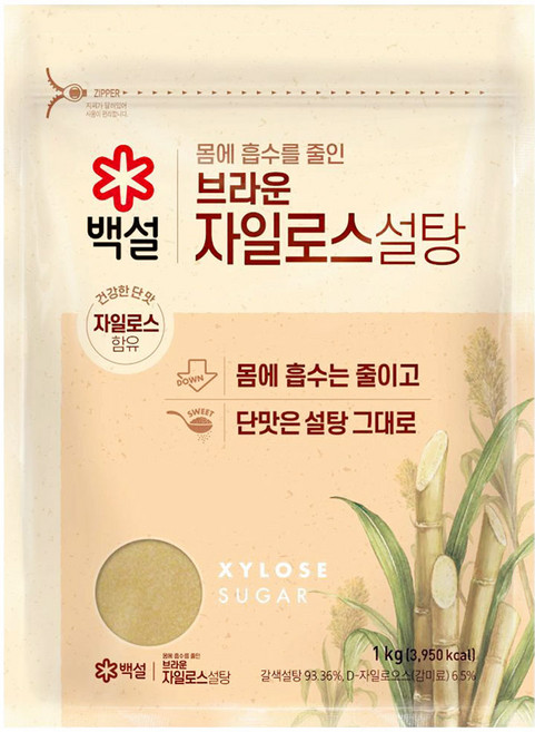 백설 브라운 자일로스 설탕, 1kg, 5개