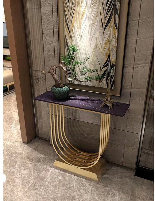 고급 철제 골드 엔틱 콘솔 장식장 현관 테이블 복도장 장식대 화장대, 로렌다크골드80x30x80