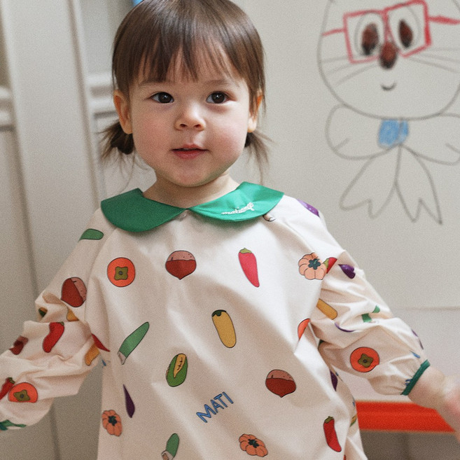 마티앙쥬 아기 유아 방수 전신 촉감놀이 미술가운, 구황작물