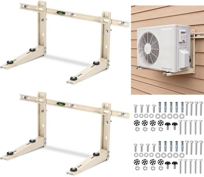 Hicarer 2 Sets 미니 Split Wall Mounting Bracket for 7000-12000 Btu 강력강화형 with Leveler 아웃도어(야외) Ductl, Hicarer 2 Sets 미니 Split Wall M