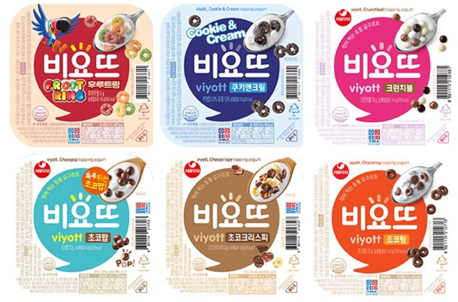 비요뜨5종 혼합구성(12개 1box)/초코링6개+크런치볼6개/꺾어먹는토핑요구르트/냉장무료배송, 혼합구성(12개), 1