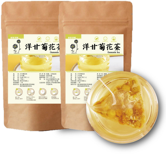 鼎草茶舖 洋甘菊花茶 德國洋甘菊 養顏美容 下午茶首選 花草茶 茶包, 2g, 2套, 10個裝