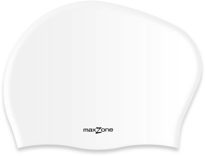 맥스존 롱심볼로고 긴머리 실리콘 성인 수영모자 대두 롱헤어 솔리드 플레인, 롱심볼로고WT, 1개