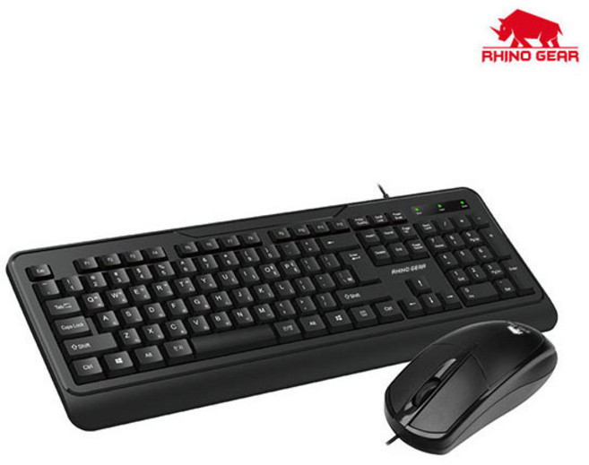 [RHINO GEAR] 유선 데스크탑 세트 RG-KM05 [블랙][키보드USB/마우스USB], 블랙, 일반형