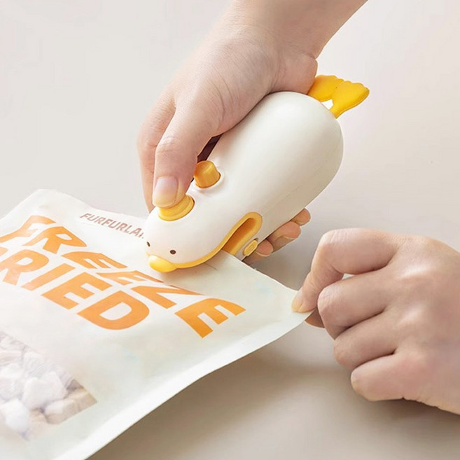 귀여운 휴대용 오리 비닐접착기 실링기 비닐 밀봉기, 오리 비닐 접착기