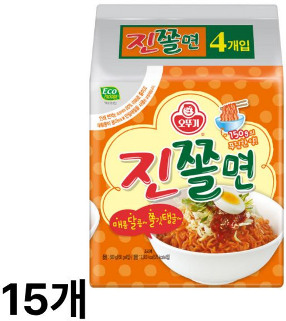 오뚜기 진짜쫄면, 600g, 15개